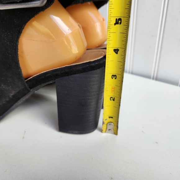 VIONIC Black Suede Leather Peep Toe Comfort Ankle Booties Boots Size 9.5 - Picture 7 of 11